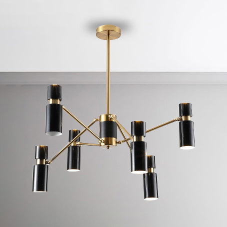 Cilinderhangende lamp Noordse metaal op en neer zwart kroonluchter licht voor woonkamer