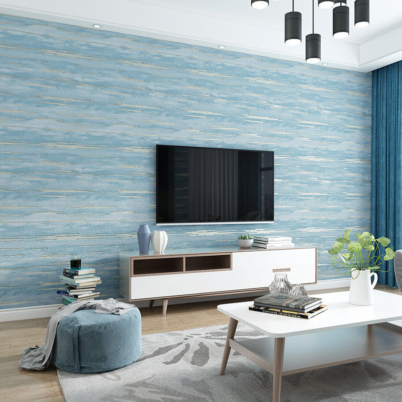 Modern Pastel Color Flock Wallpaper Textured Abstract Unpasted Wall Covering for Home Decor