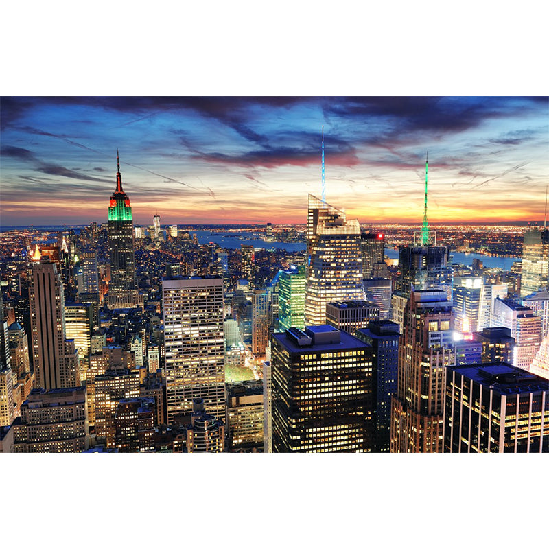 Extra Large Photo Skyscrapers Mural Wallpaper for Meeting Room Decor in Brown, Custom-Made
