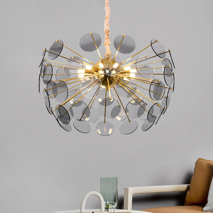 Nordic Spoutnik Chandelier Pendant Light LED acrylique LED suspendu suspendu en gris fumé