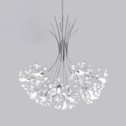 Lampada il lampadario in perline di cristallo trasparente con design bouquet moderno 13/19 luci nere/cromo lampada sospesa