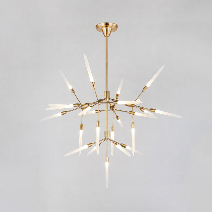 Accrilico Spur Lampadario illuminazione moderna elegante 5/25 luci per finitura in oro lampada a soffitto per soggiorno