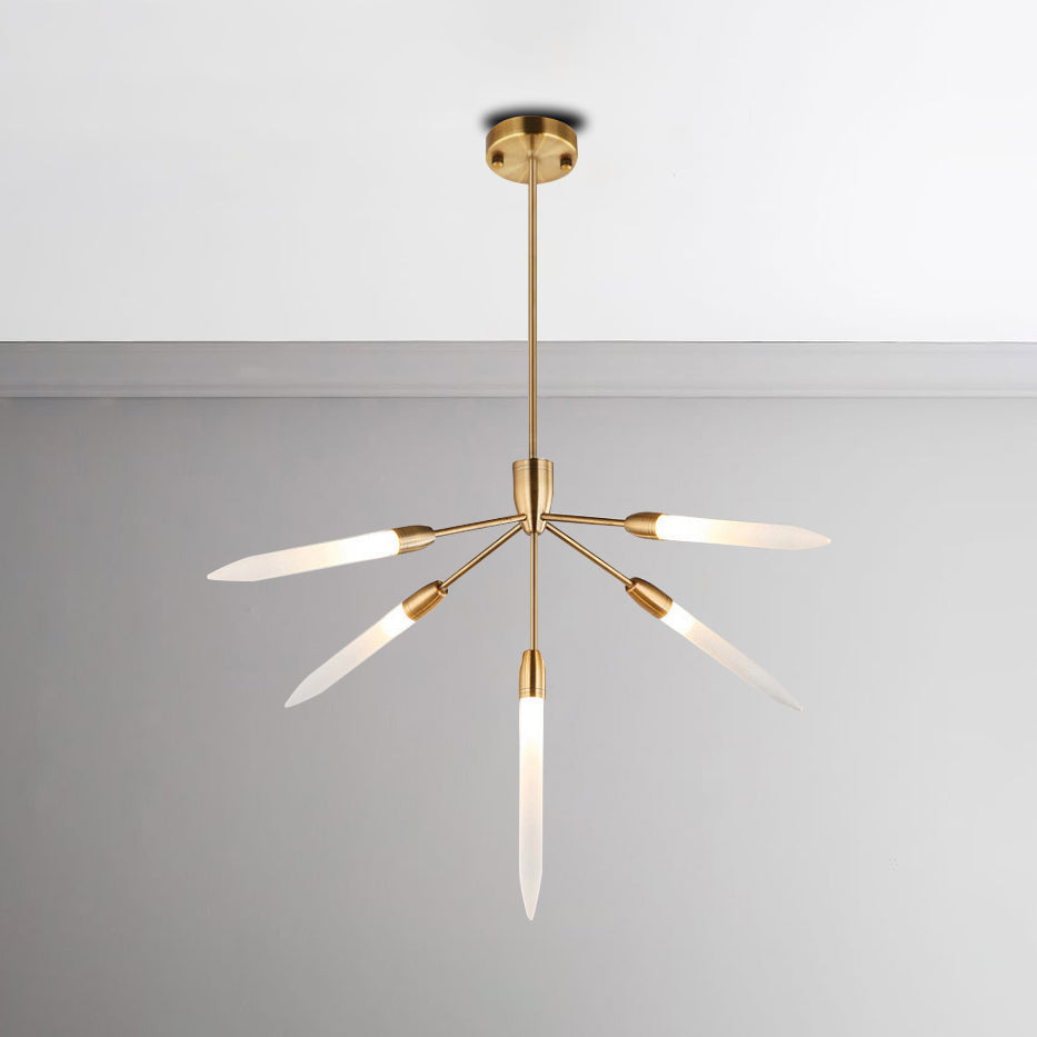 Accrilico Spur Lampadario illuminazione moderna elegante 5/25 luci per finitura in oro lampada a soffitto per soggiorno