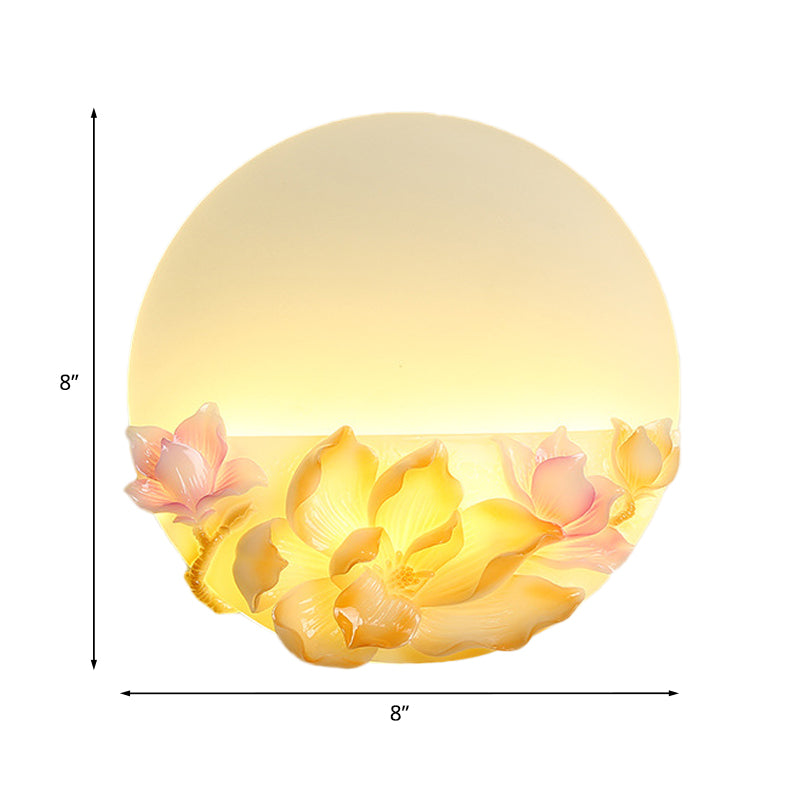 Éclairage mural circulaire rose et blanc