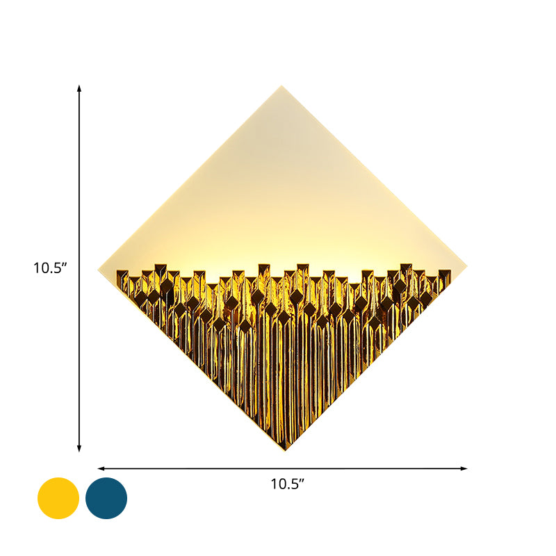 Asie LED Mur Mur Moundage luminaire acrylique or / bleu Harlequin en forme de paroi métallique murale murale