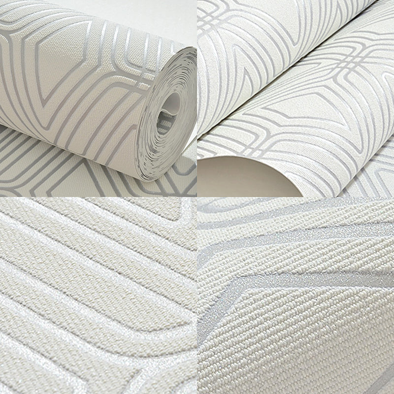 Textured PVC Wall Art Contemporary Non-Pasted Wallpaper Roll with Diamond Pattern