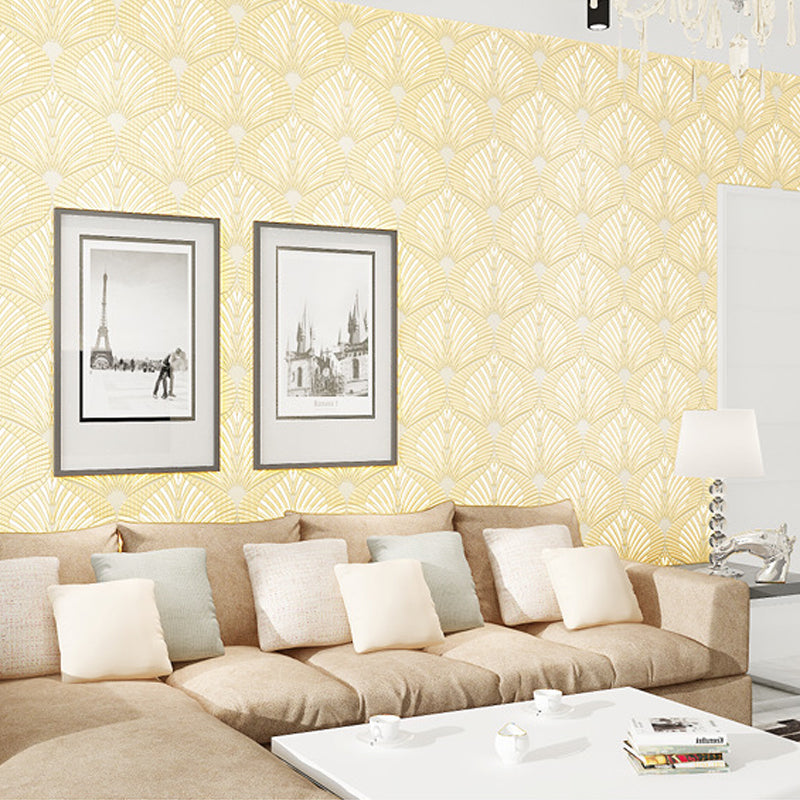 Plant Soft Color Wall Covering Foliage Non-Pasted Wallpaper Roll with Bedroom Decoration