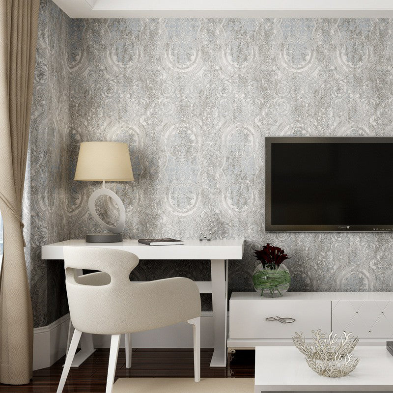 Wall Covering Damask Soft Color Bohemia Non-Woven Material Wallpaper Roll for Accent Wall