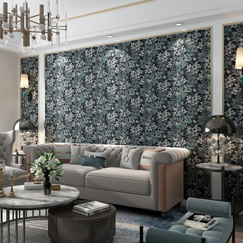 Coffee Lily Flower Print Wallpaper Moisture Resistant Rust Living Room Wall Decor