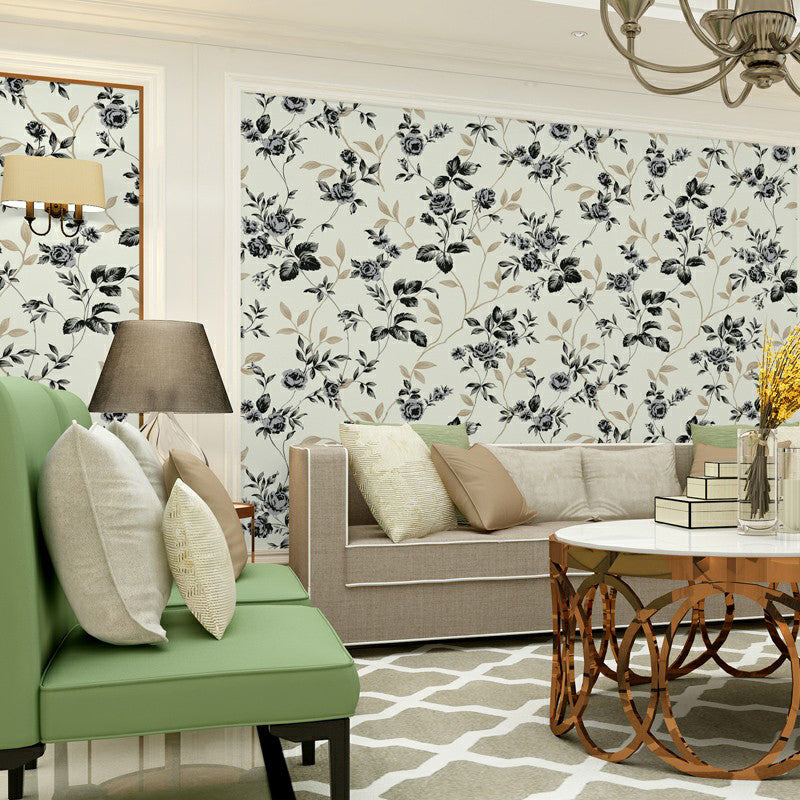 Magnolia Wallpaper Roll Light-Beige Rust Wall Art for Home Decor, 33' L x 20.5" W