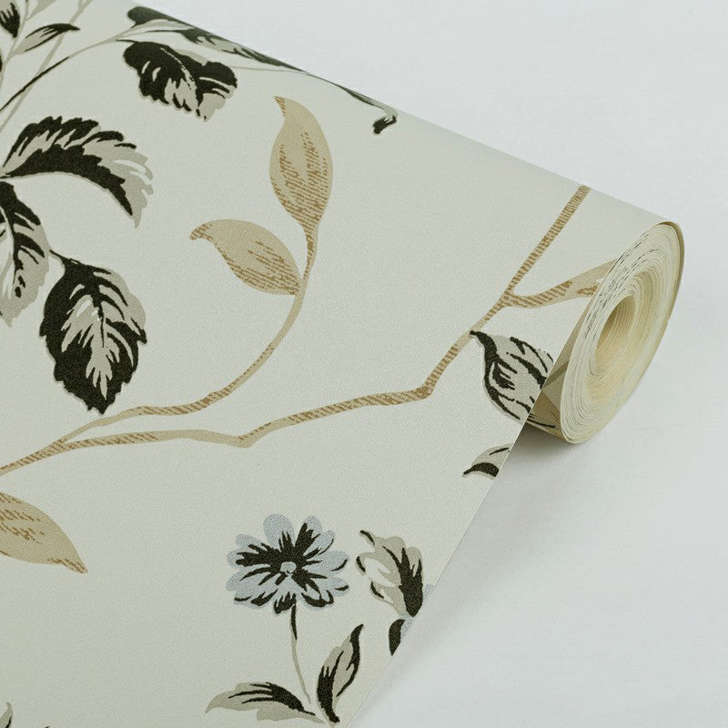 Magnolia Wallpaper Roll Light-Beige Rust Wall Art for Home Decor, 33' L x 20.5" W
