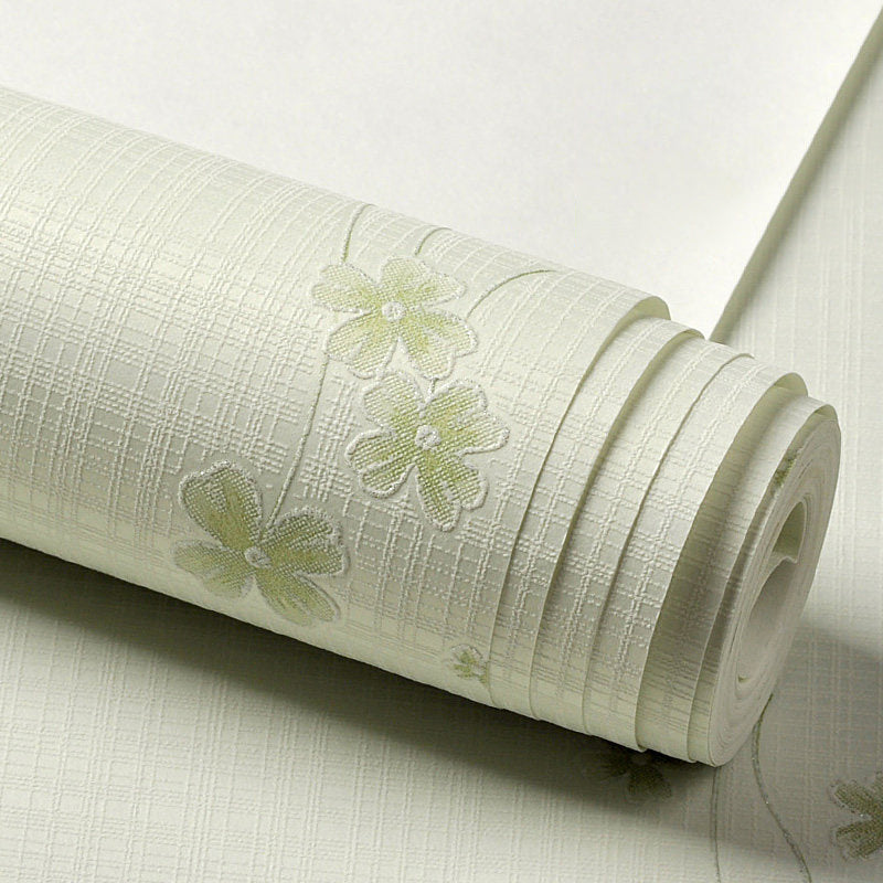 Country Girl's Wallpaper Roll Wildflower Pastel Color Wall Covering for Decoration