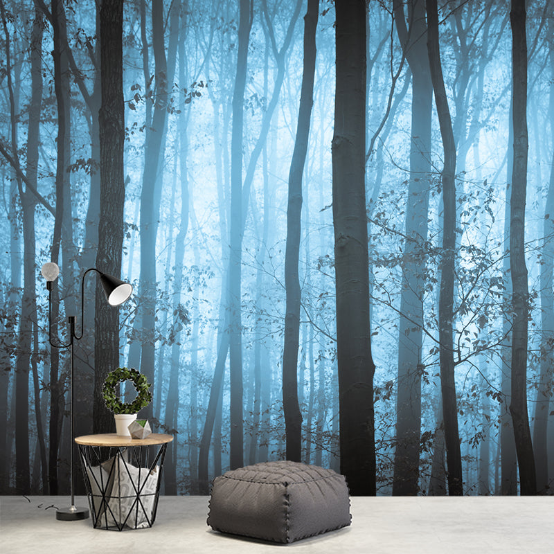 Photography Forest at Dawn Mural Large Wall Decor for Bedroom, Custom Size Available