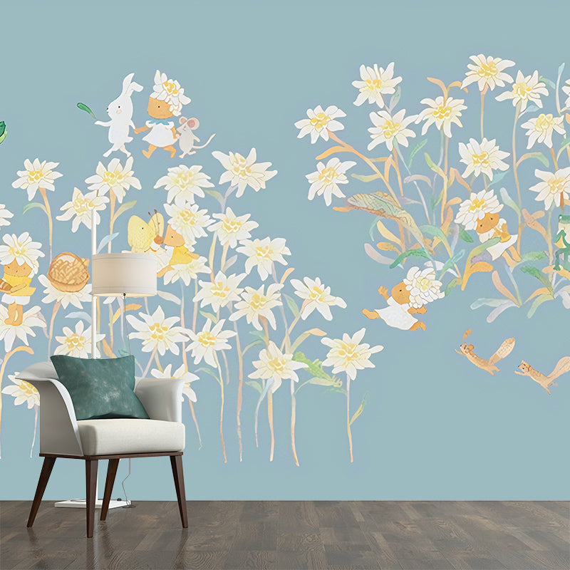 Peinture murale artistique pour bébé, motif de jardin féerique, décoration murale de couleur douce pour chambre d'enfant