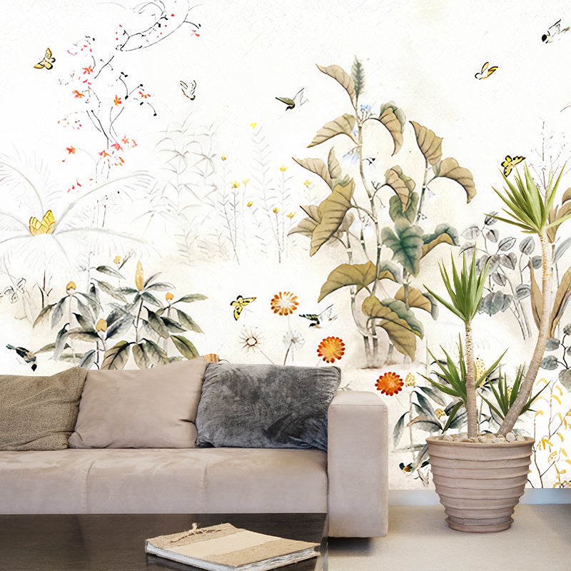 Botanics Wallpaper Murals Modern Waterproof Living Room Wall Covering, Size Optional