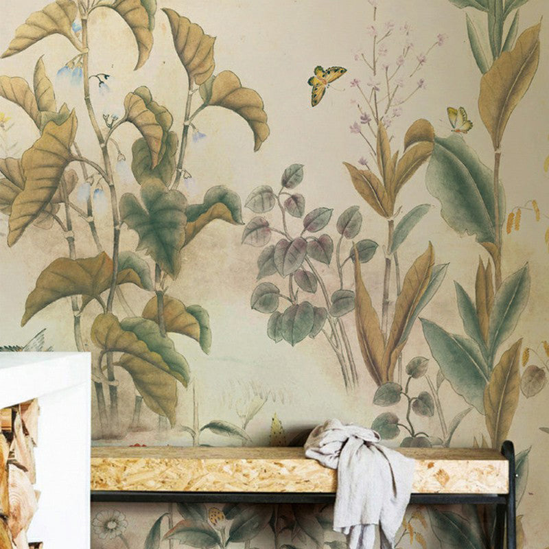 Botanics Wallpaper Murals Modern Waterproof Living Room Wall Covering, Size Optional