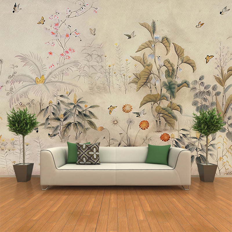 Botanics Wallpaper Murals Modern Waterproof Living Room Wall Covering, Size Optional