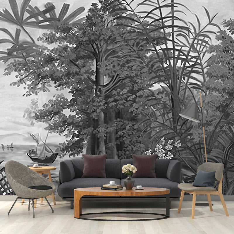 Plants Mural Wallpaper Pastel Color Tropix Wall Art for Living Room Decoration, Large