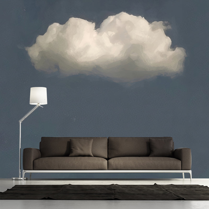 Non-Woven Waterproof Mural Wallpaper Simple Cloud Patterned Wall Decor for Living Room