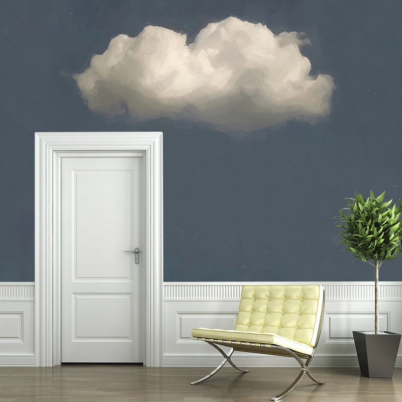 Non-Woven Waterproof Mural Wallpaper Simple Cloud Patterned Wall Decor for Living Room