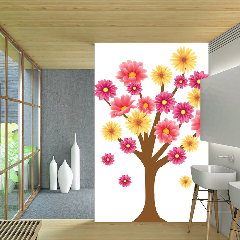 Illustration Flowering Tree Murals Whole Wall Covering for Home Decor, Made to Measure