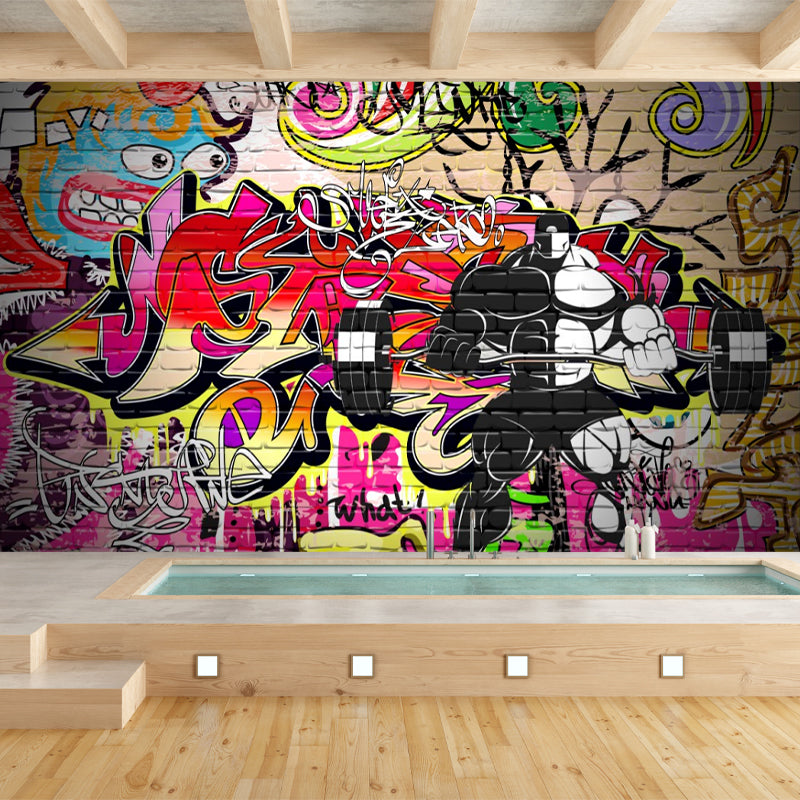 Moderne Graffiti-Wandverkleidung, mehrfarbige Street-Art-Wanddekoration für Schlafzimmer