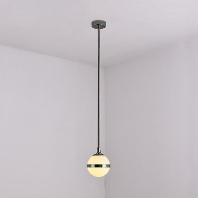 Sphere Shade E27 Hanging Light Modern Milk Glass Hanging Lamp in White for Dining Room