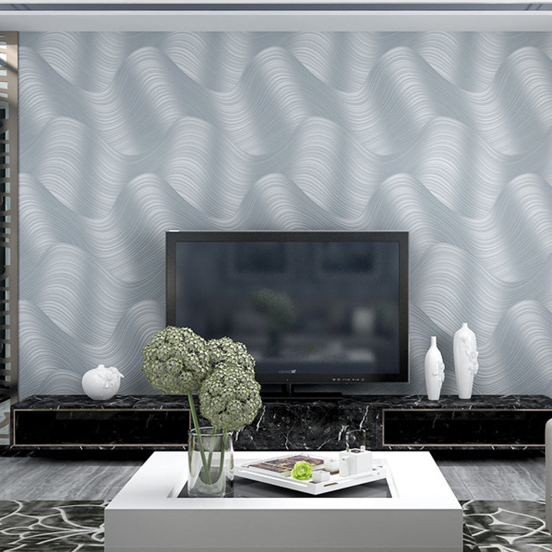 Non-Woven Fabric Wallpaper Rippling Abstract Pattern Smooth Wall Covering for Bedroom