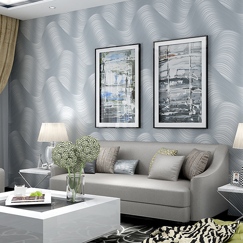 Non-Woven Fabric Wallpaper Rippling Abstract Pattern Smooth Wall Covering for Bedroom