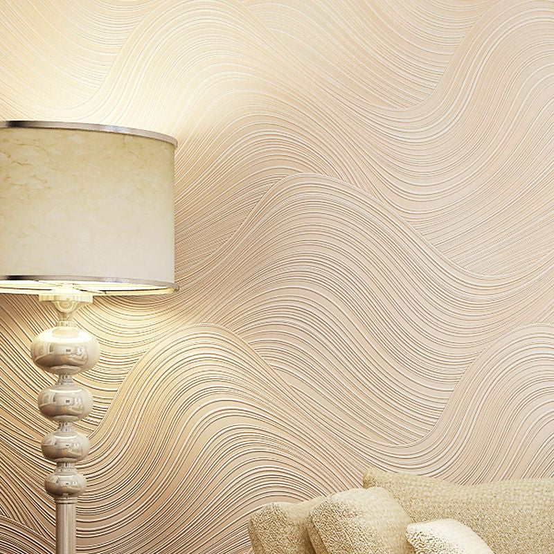 Non-Woven Fabric Wallpaper Rippling Abstract Pattern Smooth Wall Covering for Bedroom