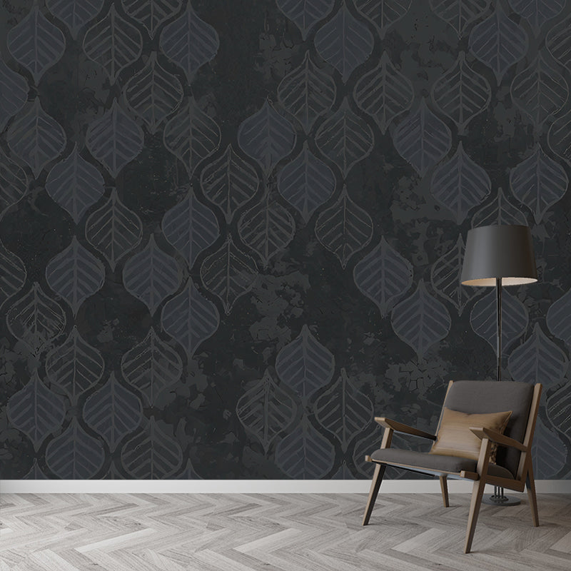 Leaves Wall Paper Murals Simplicity Stain Resistant Bedroom Wall Covering, Custom Size