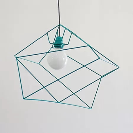 Simple 1 Light Suspension Light with Metal Shade Red/Yellow/Black Abstract Ceiling Pendant Light