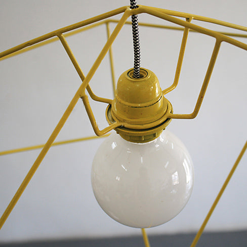 Simple 1 Light Suspension Light with Metal Shade Red/Yellow/Black Abstract Ceiling Pendant Light