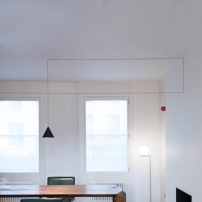 Schwarzkegel hängende Deckenleuchte zeitgenössisches Metall 1 Leichtes Suspension Anhänger Licht für Esszimmer mit verstellbarer Kabel