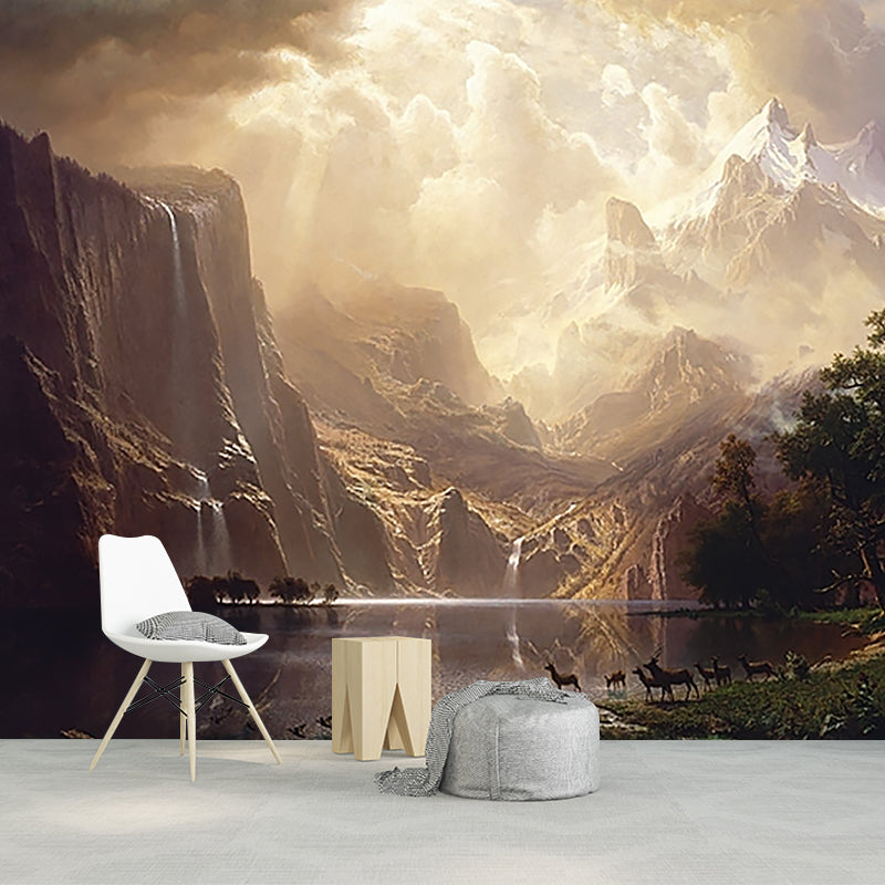 Brown Artistry Wall Paper Murals Whole Among the Sierra Nevada Mountains Drawing Wall Art for Home