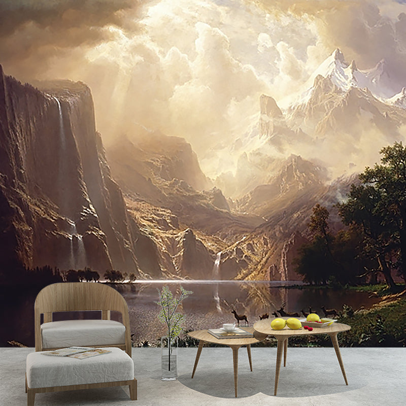 Brown Artistry Wall Paper Murals Whole Among the Sierra Nevada Mountains Drawing Wall Art for Home