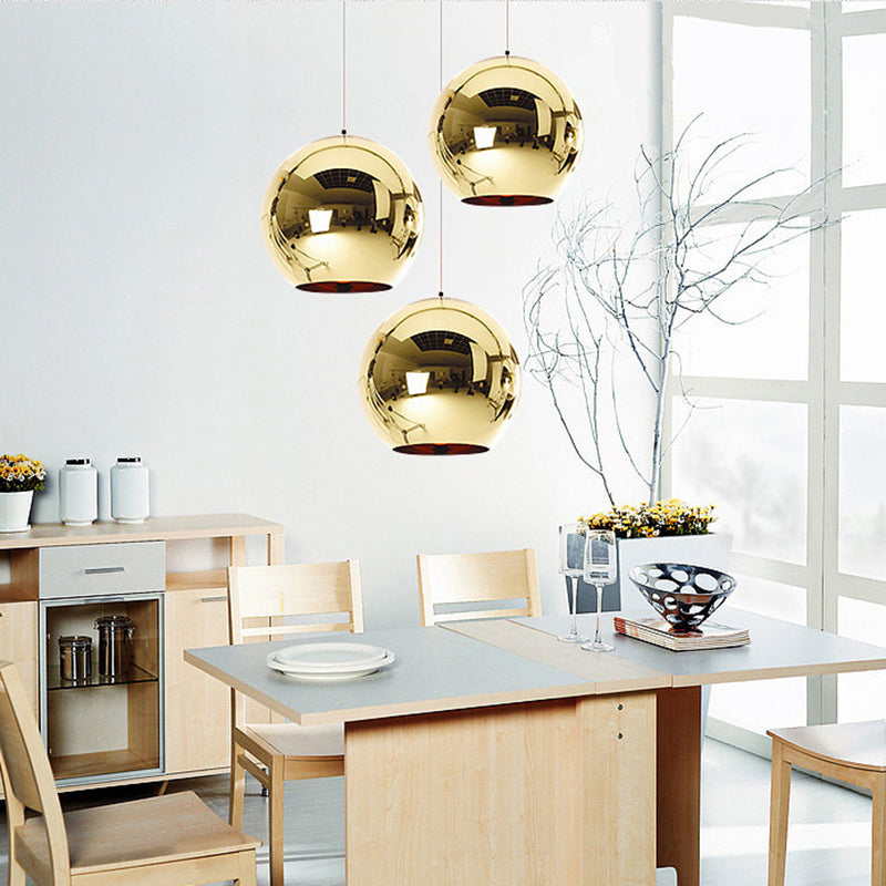 6 "/8"/10 "W Mirror Ball Anhänger Beleuchtung zeitgenössisches Glas 1 Licht Chrom/Gold/Roségold hängende Deckenleuchte