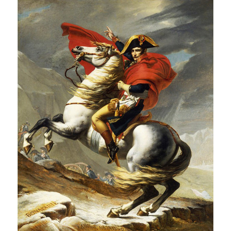 Classic Napoleon Oil Painting Murals for Office Decor Customized Wall Art in Red Brown