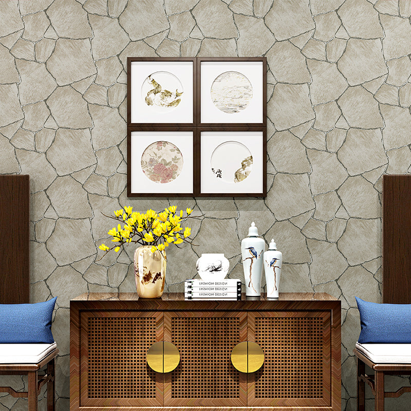 Modern Crackle Wallpaper Non-Woven Unpasted Dark Color Wall Decor for Living Room