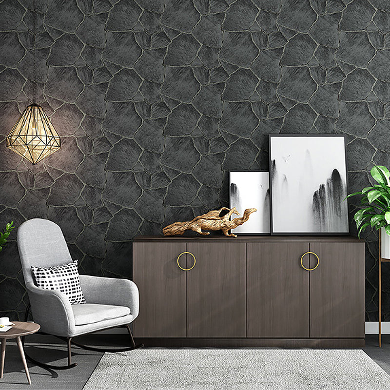 Modern Crackle Wallpaper Non-Woven Unpasted Dark Color Wall Decor for Living Room