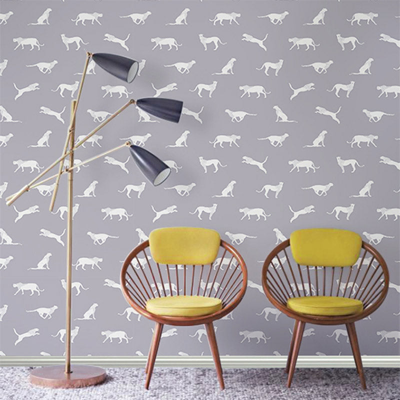 Scandinavian Animal Leopard Wallpaper Bright Color Non-Pasted Wall Decor for Home