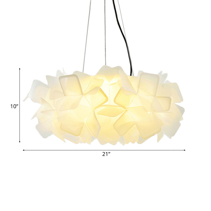 Braun/Blau/Lila Blüte Drop Anhänger zeitgemäß 21 "/27,5" breite 1-Licht-Acryldecklampe für Wohnzimmer