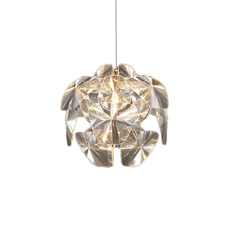 Globe Acrylic Pendant Lighting Fixture Modern 24"/28.5"/43" Wide 1 Light Clear Ceiling Suspension Lamp