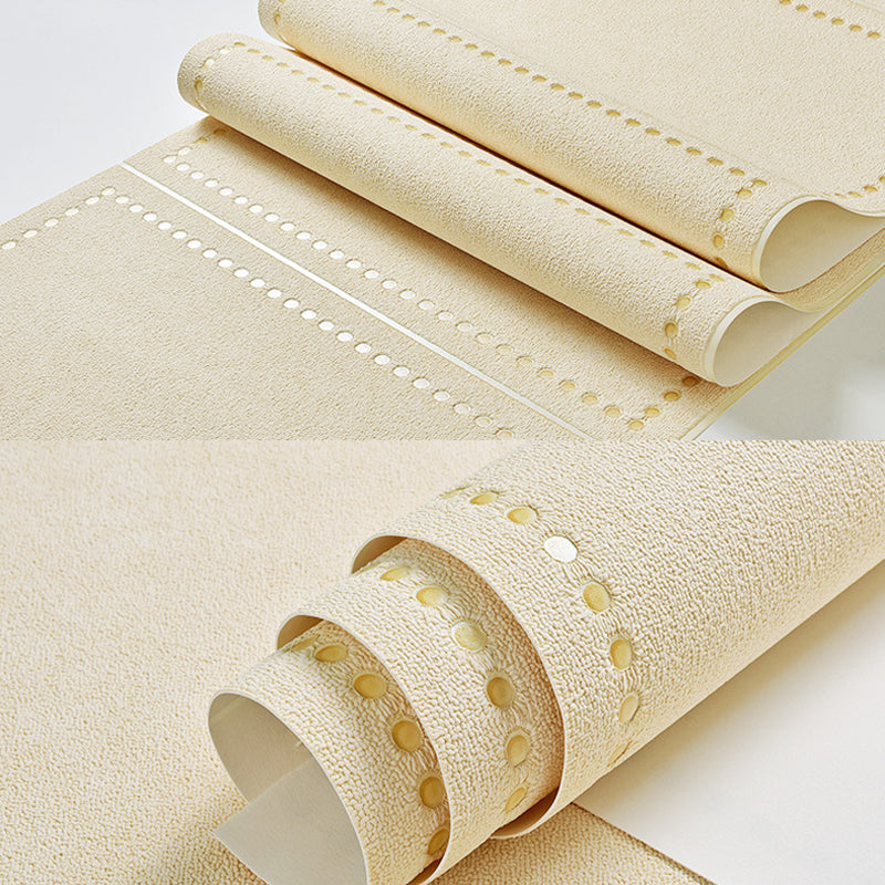 Modern Light-Color Flock Wallpaper Textured Grid Pattern Moisture Resistant Wall Art