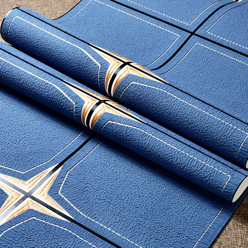 Wallpaper Faux Check Tile Pastel Color Contemporary Flock Wall Decor for Dining Room