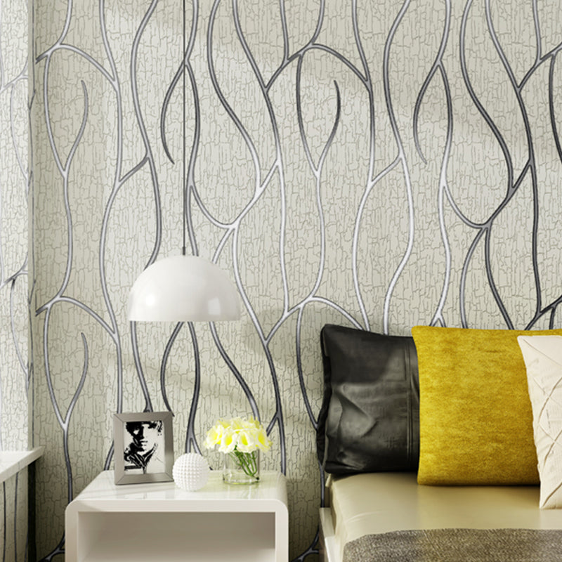 Textured Wall Covering Abstract Pastel Color Contemporary Flock Wallpaper for Bedroom