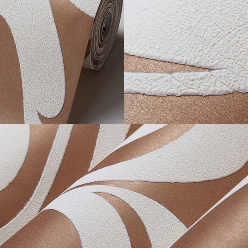 57.1-sq ft Dark Color Flock Wallpaper Seamless Curves Moisture Resistant Wall Decor