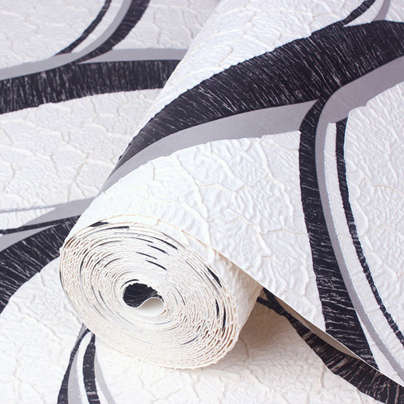 Non-Woven Wall Art Scroll Abstract Pattern Textured Wallpaper Roll in Dark Color