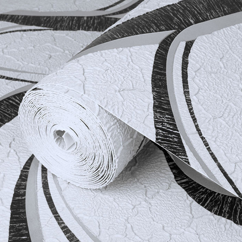 Non-Woven Wall Art Scroll Abstract Pattern Textured Wallpaper Roll in Dark Color