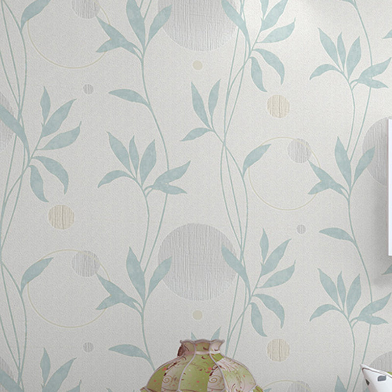 Wall Decor Rustic Leaf and Bubble Teenage Soft Color Wallpaper for Bedroom, Non-Pasted